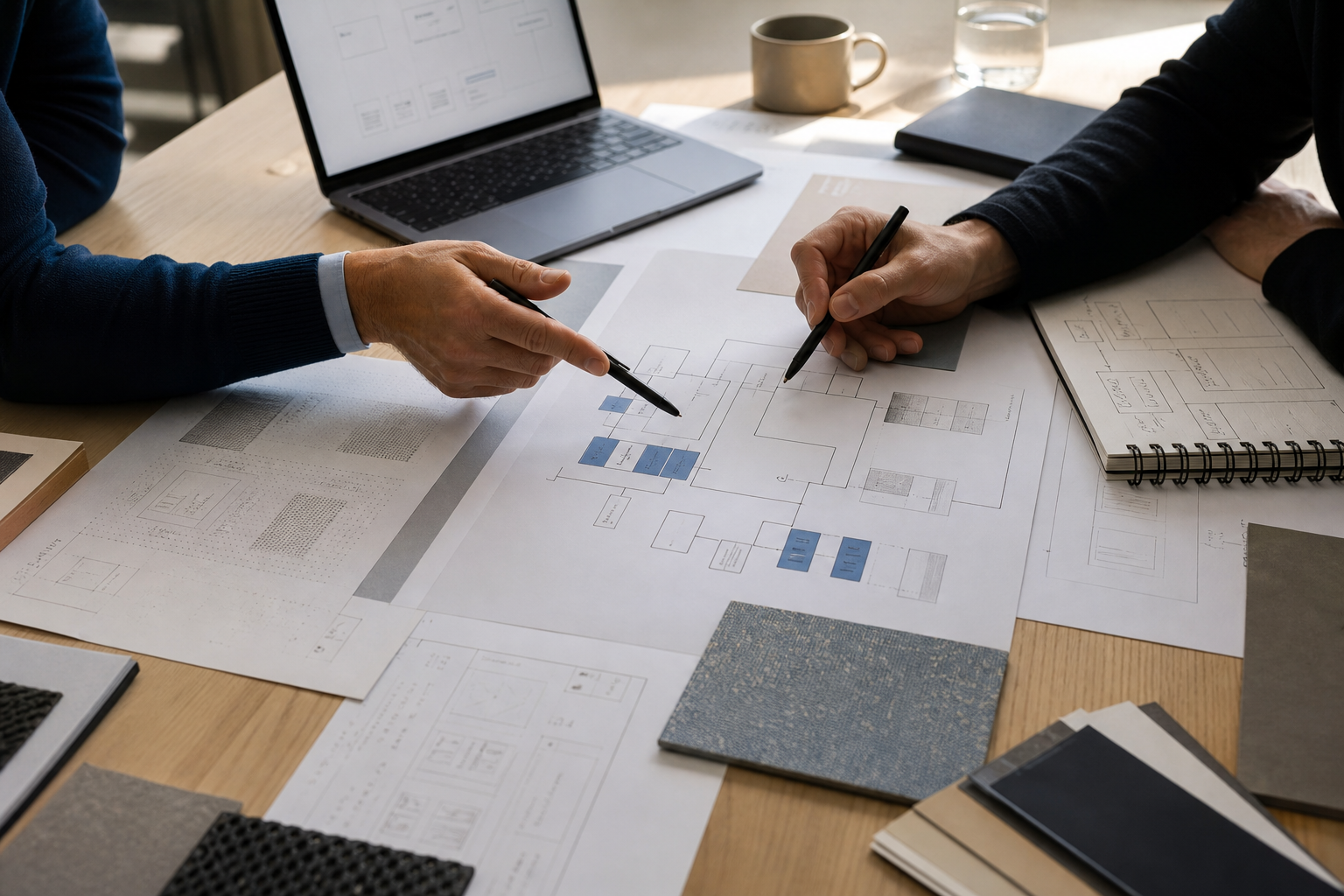 Wireframes och teknisk planering i en produktworkshop